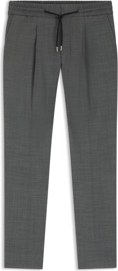 HUGO BOSS Slim-fit trousers in wool-blend sharkskin