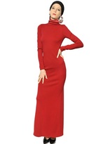 Thumbnail for your product : Jean Paul Gaultier Wool Punto Milano Long Dress