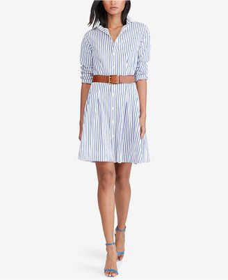 Polo Ralph Lauren Pleated Striped Shirtdress