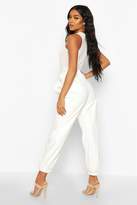 Thumbnail for your product : boohoo Elasticated Waist Leather Look Jogger