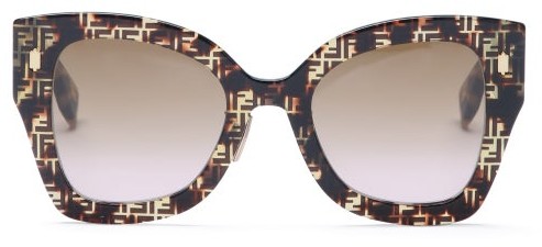 FENDI EYEWEAR O'Lock cat-eye acetate and gold-tone sunglasses