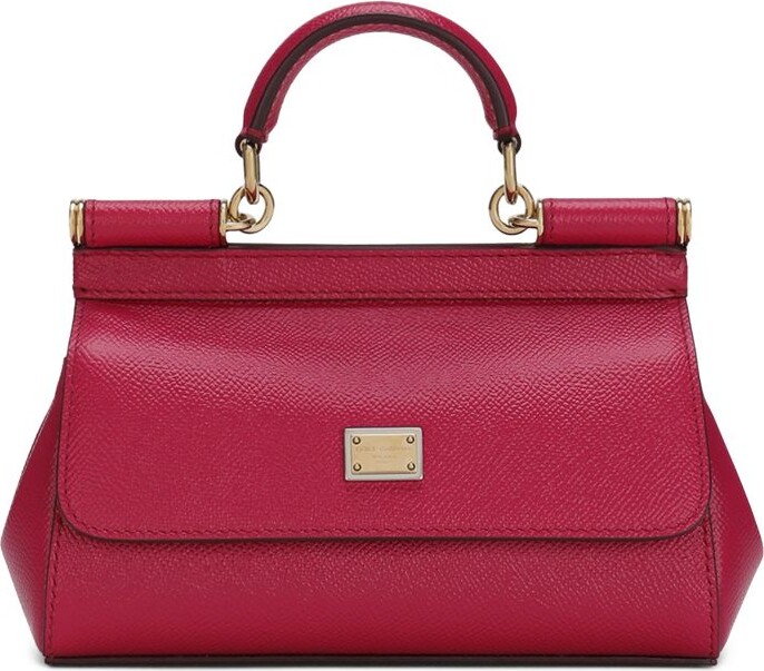 Dolce & Gabbana Red Leather Large Miss Sicily Top Handle Bag Dolce & Gabbana