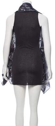 AllSaints Printed Drape-Accented Dress