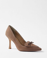 Thumbnail for your product : Ann Taylor Bow Suede Pumps
