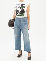 Thumbnail for your product : Junya Watanabe Distressed Cropped Wide-leg Jeans - Mid Denim