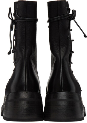 Marsèll Black Fondello Side Lace Ankle Boots