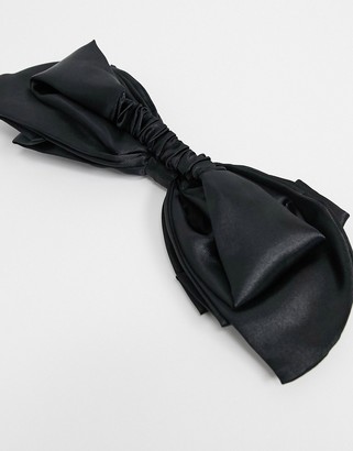 ASOS DESIGN bow headband in black satin