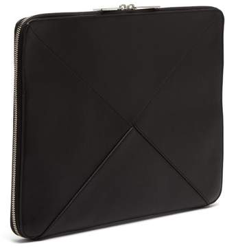 Bottega Veneta Maxi Intrecciato Leather Laptop Case - Mens - Black