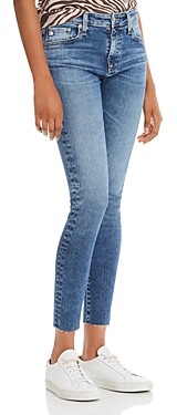 AG Jeans Farrah High Rise Raw Hem Ankle Skinny Jeans in 12 Years Fluid