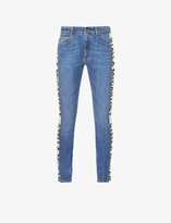 Thumbnail for your product : Stella McCartney Logo-tape slim mid-rise jeans