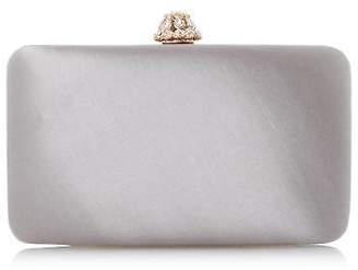 Dune ROMANCE Scallop And Frayed Edge Satin Clutch Bag in Grey Size ONE