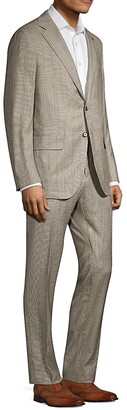 Isaia Single-Breasted Windowpane Wool Suit