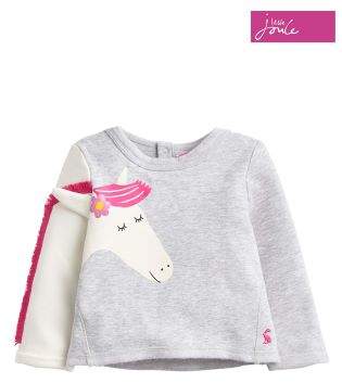 Next Girls Joules Grey Baby Dash Novelty Sweatshirt