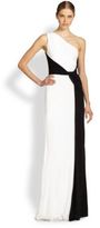 Thumbnail for your product : David Meister Colorblock Sleeveless Jersey Gown