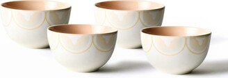 Coton Colors 2-Tone Arabesque Trim Small Bowls, Set of 4