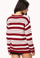 Thumbnail for your product : Forever 21 Striped Open-Knit Sweater