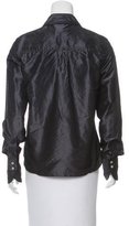 Thumbnail for your product : Oscar de la Renta Collared Silk Top w/ Tags