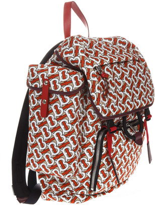 Burberry Nylon & Leather Monogram Medium Backpack