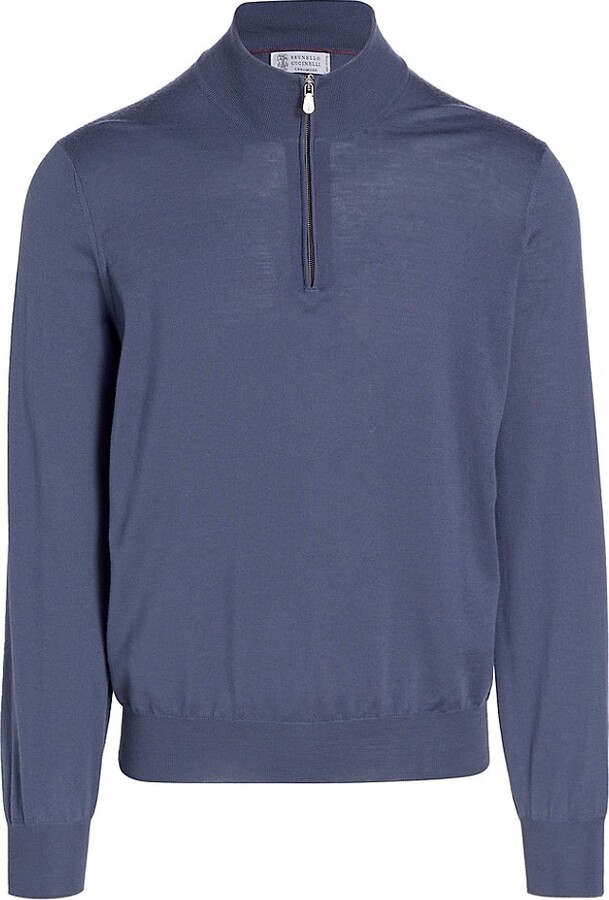 Brunello Cucinelli Wool & Cashmere QuarterZip Sweater ShopStyle