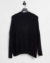 Thumbnail for your product : Monki Bobbi chunky knit cardigan in black