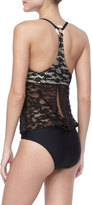 Thumbnail for your product : Luxe by Lisa Vogel Lace-Top One-Piece Swimsuit