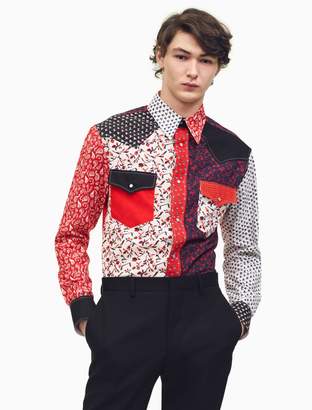 Calvin Klein patchwork calico shirt