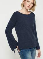 Thumbnail for your product : Mint Velvet Navy Lace Up Sleeve Boxy Knit