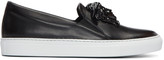Thumbnail for your product : Versace Black Leather Medusa Slip-On Sneakers