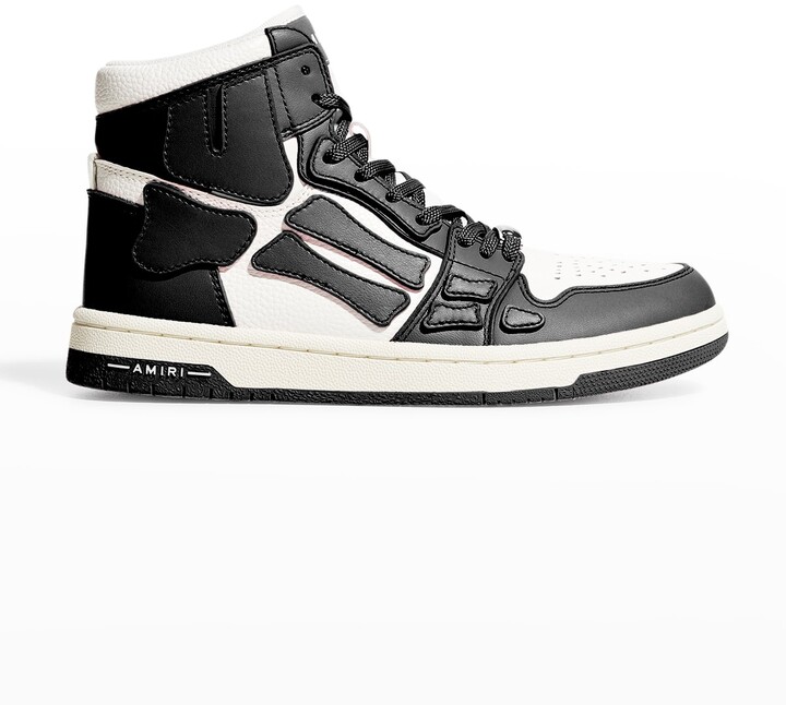 black leather high tops