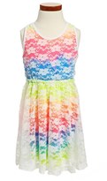 Thumbnail for your product : Flowers by Zoe Lace Overlay Sleeveless Dress (Big Girls)