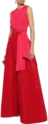 Carolina Herrera Cutout Two-tone Silk-faille Gown
