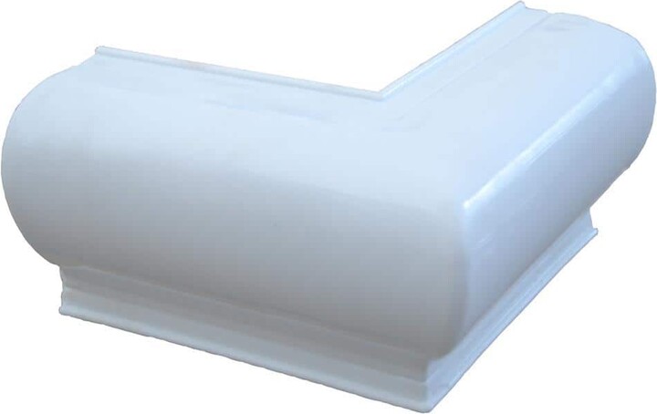 Dock Edge Corner Outside, Heavy Slant P, White (1-Pack)