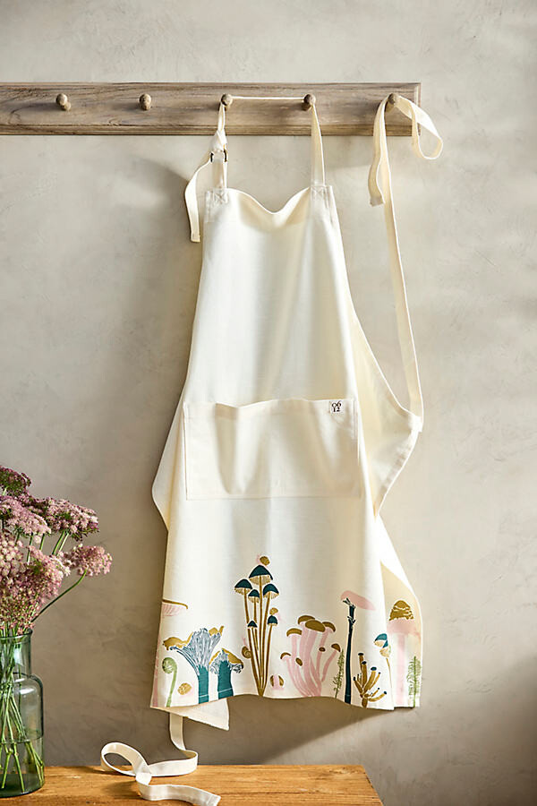 Moss + Mushroom Cotton Apron at Terrain