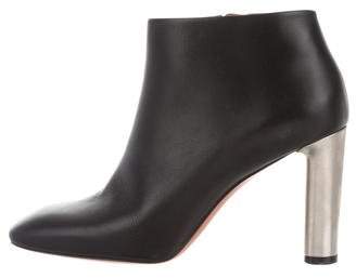 Celine Leather Round-Toe Ankle Boots