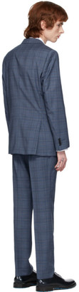 HUGO BOSS Blue Check Stretch Tailoring Suit