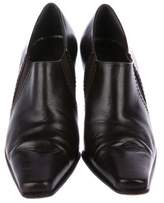 Thumbnail for your product : Stuart Weitzman Leather Round-Toe Booties