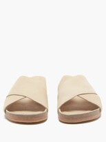 Thumbnail for your product : LAUREN MANOOGIAN Crossover-strap Raw Leather Slides - Cream