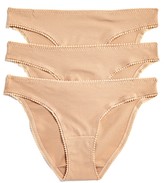 Thumbnail for your product : OnGossamer Cabana Cotton Stretch Hip Bikinis, Set of 3
