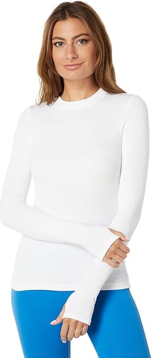 Splits59 Louise Rib Long Sleeve Women's Clothing White : XS, Spandex/Tencel