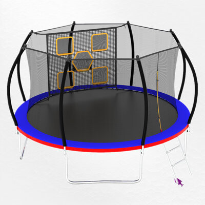 Modern Luxe Furniture 12' Round Backyard Trampoline With Safety Enclosure
