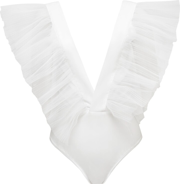 La Musa White Fairy Wings Bodysuit