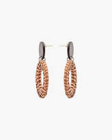 Thumbnail for your product : Le Château Straw & Wood Circular Drop Earrings