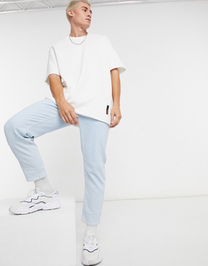 Bershka loose fit t-shirt with raw edge in white - ShopStyle