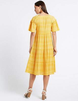 Marks and Spencer Pure Cotton Printed Skater Midi Dress