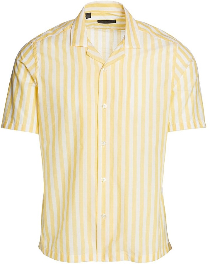 DIOMOR Mens Casual Long/Short Sleeve Stripe Gradient Color Linen Shirt Fashion Beach Tops Turn Neck Button Down Shirts