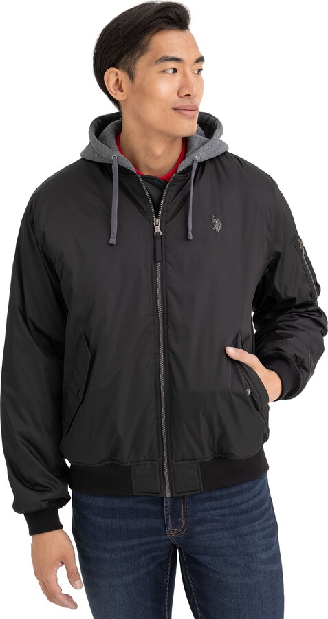 U.S. Polo Assn. Men's Bomber Jacket with Hood