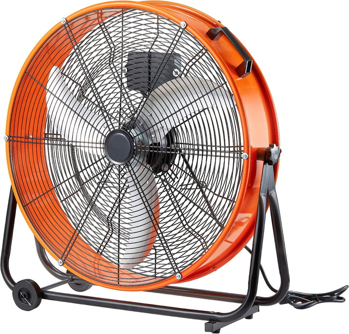 KFFKFF Industrial Drum Fan, 24 Inch with High Speed, 3-Speed Settings 8600CFM, 360°Flexible Adjustment, 0-2h Timing Function, Heavy-Duty for Commercial Use, Ideal for Warehouse, Workshop, Factory