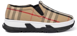 Burberry Children Vintage Check canvas slip-on sneakers