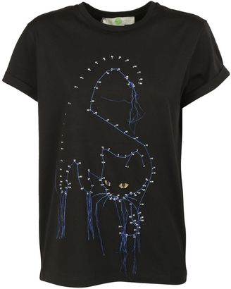 Stella McCartney Embroidered Cat T-Shirt