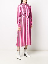 Thumbnail for your product : MSGM Double-Layered Striped Shirt Dress